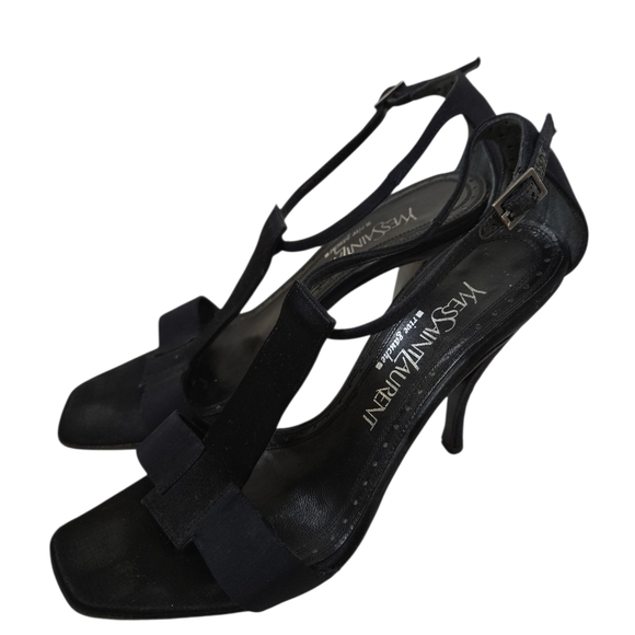 Vintage Yves Saint Laurent Black Stiletto Heels Size 37.5 - Picture 1 of 8